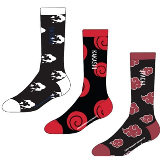Naruto Shippuden - Socken Sasuke, Kakashi, Itachi 3er-Pack 43-46