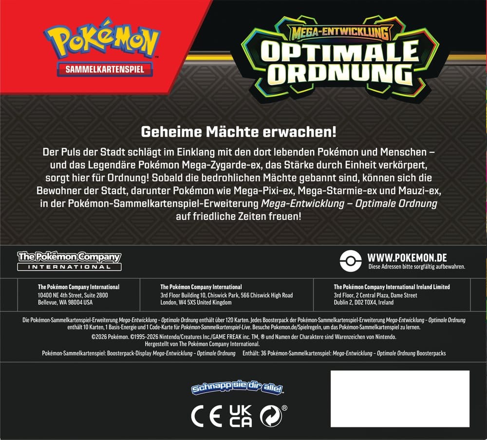 Pokémon TCG - Optimale Ordnung 36er Display - DE